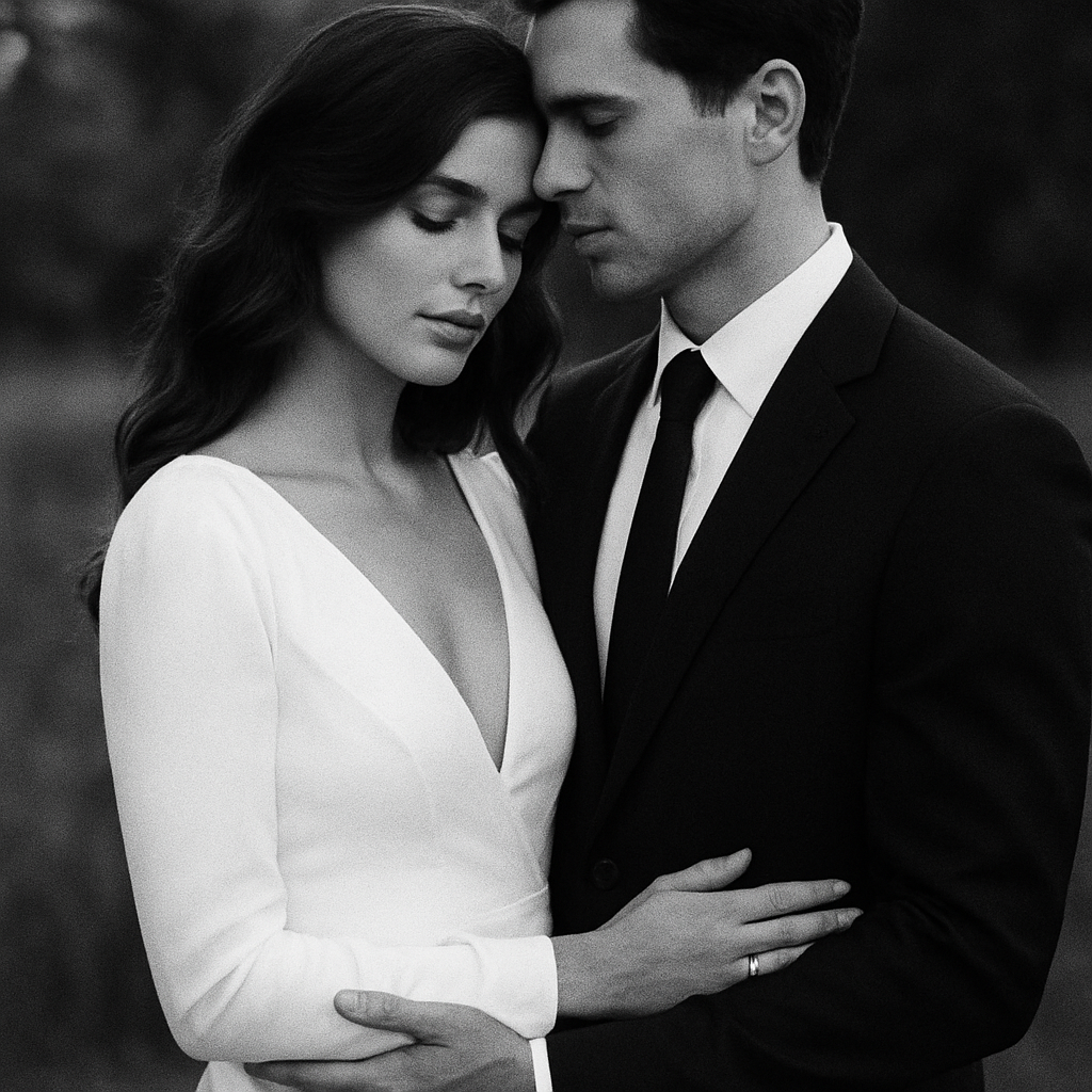 A couple sharing a quiet moment outdoors
